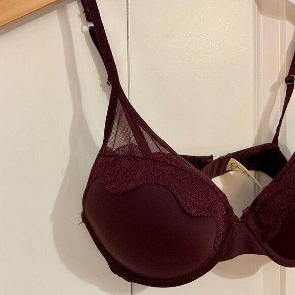 Jessica Simpson Purple Lace Trim Lightly Padded Underwire Bra 34C - Picture 2 of 8